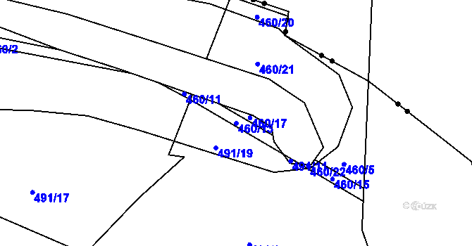 Parcela st. 460/13 v KÚ Ostrov u Tachova, Katastrální mapa
