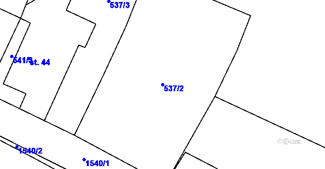 Parcela st. 537/2 v KÚ Ostrov u Tachova, Katastrální mapa