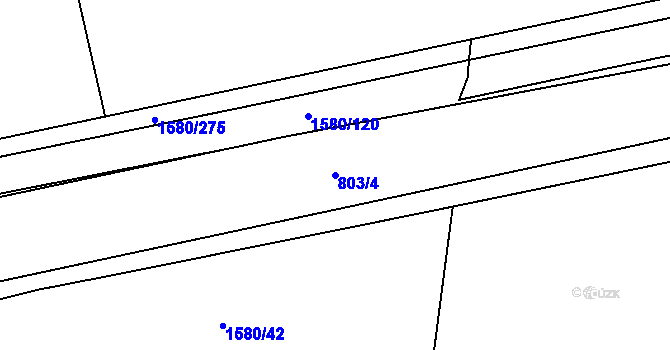 Parcela st. 803/4 v KÚ Ostrov u Tachova, Katastrální mapa