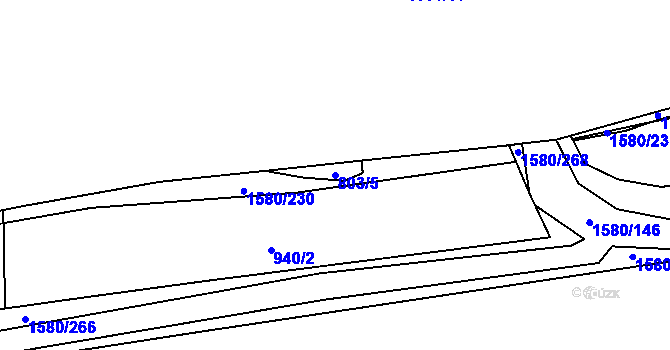 Parcela st. 803/5 v KÚ Ostrov u Tachova, Katastrální mapa