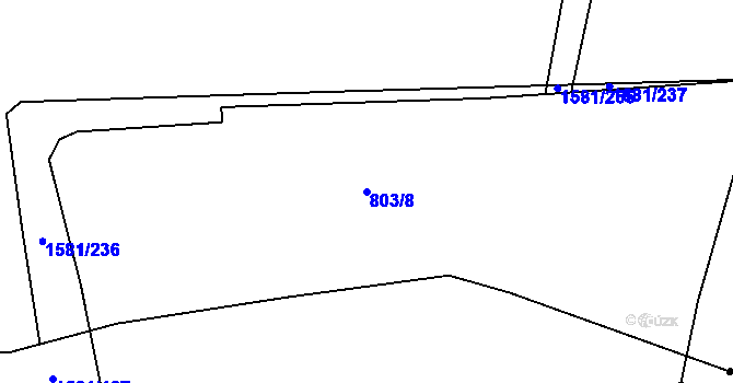 Parcela st. 803/8 v KÚ Ostrov u Tachova, Katastrální mapa