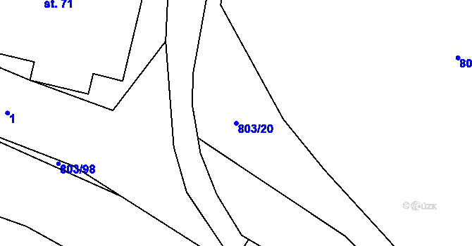 Parcela st. 803/20 v KÚ Ostrov u Tachova, Katastrální mapa