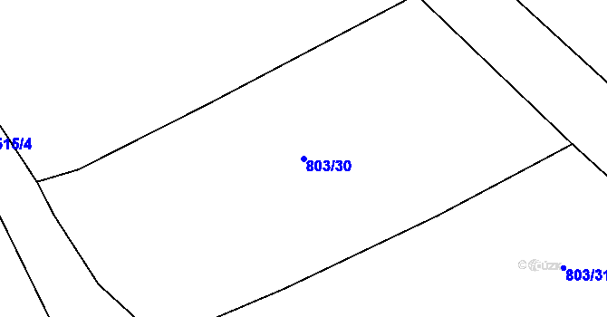Parcela st. 803/30 v KÚ Ostrov u Tachova, Katastrální mapa
