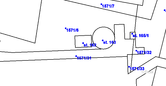 Parcela st. 162 v KÚ Ostrov u Tachova, Katastrální mapa