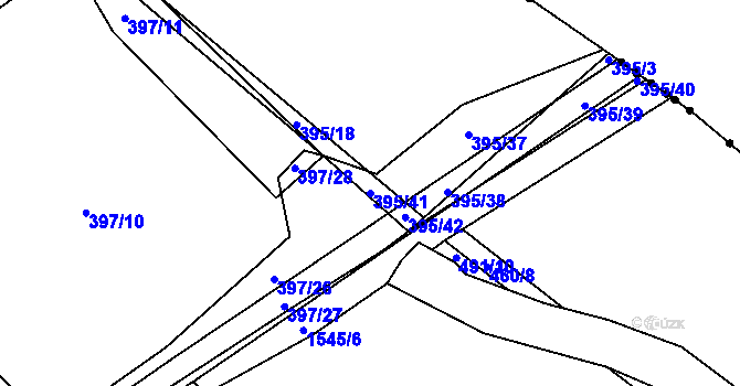 Parcela st. 395/41 v KÚ Ostrov u Tachova, Katastrální mapa