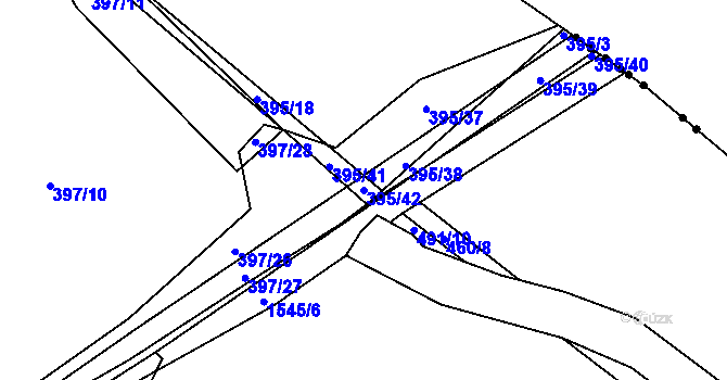 Parcela st. 395/42 v KÚ Ostrov u Tachova, Katastrální mapa