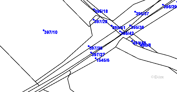 Parcela st. 397/26 v KÚ Ostrov u Tachova, Katastrální mapa