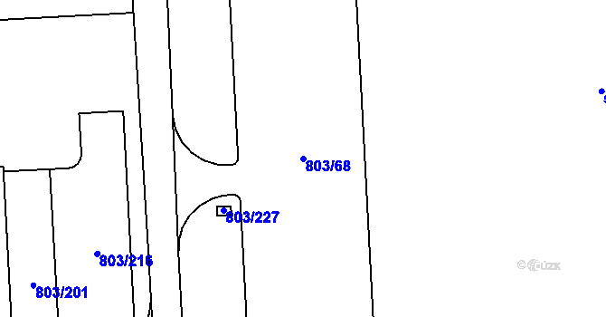Parcela st. 803/68 v KÚ Ostrov u Tachova, Katastrální mapa
