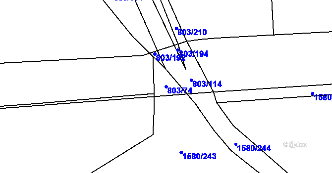 Parcela st. 803/74 v KÚ Ostrov u Tachova, Katastrální mapa