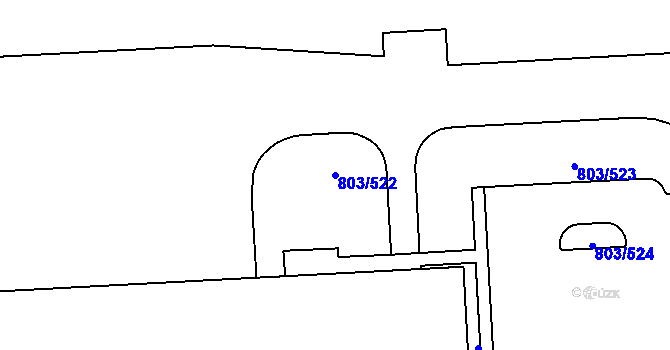 Parcela st. 803/522 v KÚ Ostrov u Tachova, Katastrální mapa