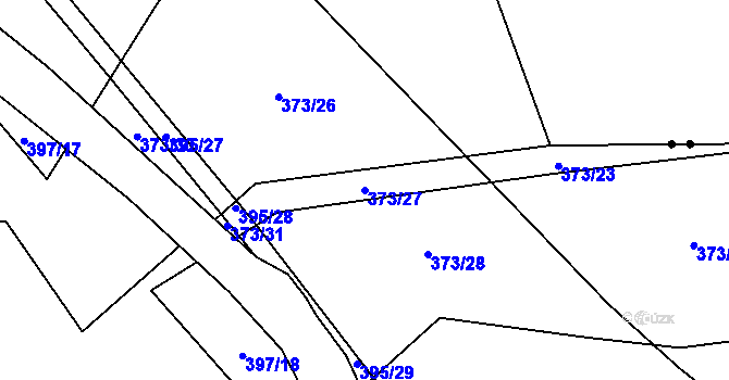 Parcela st. 373/27 v KÚ Ostrov u Tachova, Katastrální mapa