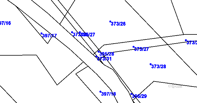 Parcela st. 395/28 v KÚ Ostrov u Tachova, Katastrální mapa