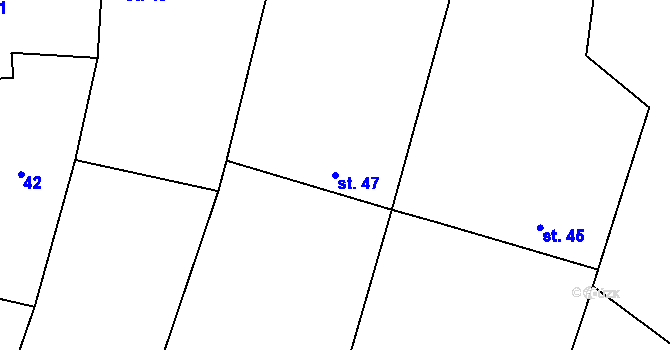 Parcela st. 47 v KÚ Ostrov, Katastrální mapa