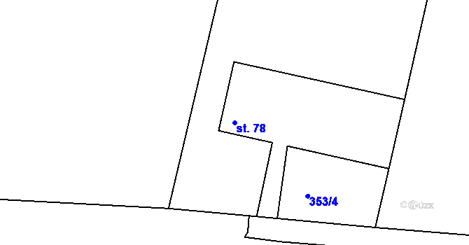 Parcela st. 78 v KÚ Ostrov, Katastrální mapa
