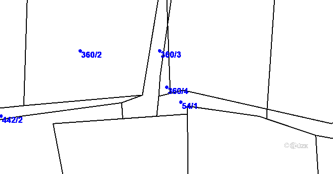 Parcela st. 360/4 v KÚ Ostrov, Katastrální mapa