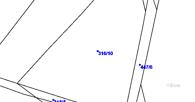 Parcela st. 316/10 v KÚ Ostrov, Katastrální mapa