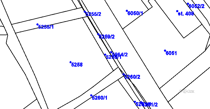 Parcela st. 5259/1 v KÚ Ostrov u Lanškrouna, Katastrální mapa