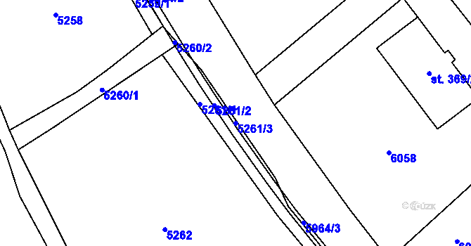 Parcela st. 5261/3 v KÚ Ostrov u Lanškrouna, Katastrální mapa