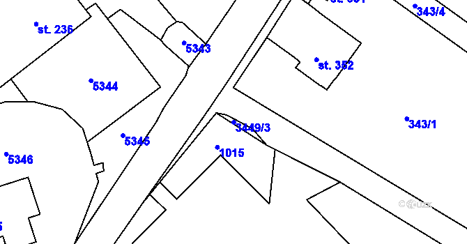 Parcela st. 3449/3 v KÚ Ostrov u Lanškrouna, Katastrální mapa