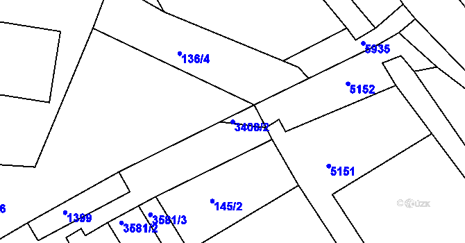 Parcela st. 3408/2 v KÚ Ostrov u Lanškrouna, Katastrální mapa
