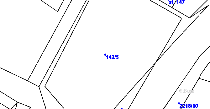 Parcela st. 142/5 v KÚ Ostrov nad Oslavou, Katastrální mapa