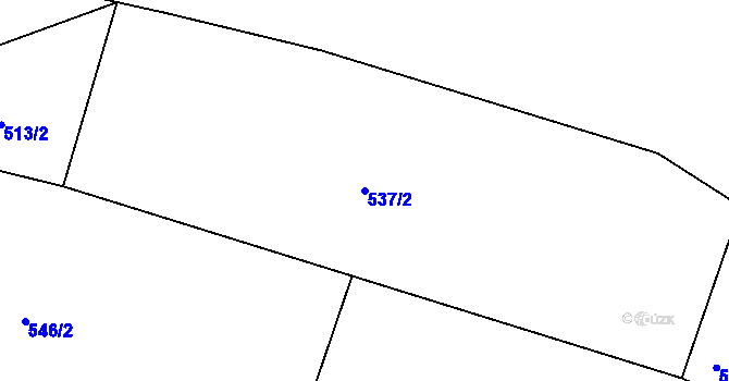 Parcela st. 537/2 v KÚ Ostrov nad Oslavou, Katastrální mapa