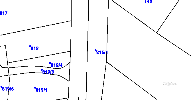 Parcela st. 815/1 v KÚ Ostrov nad Oslavou, Katastrální mapa