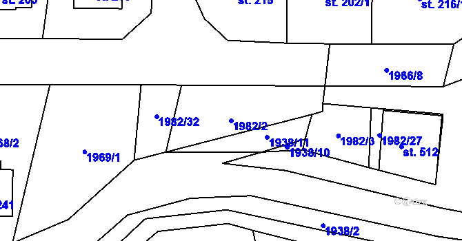 Parcela st. 1982/2 v KÚ Ostrov nad Oslavou, Katastrální mapa
