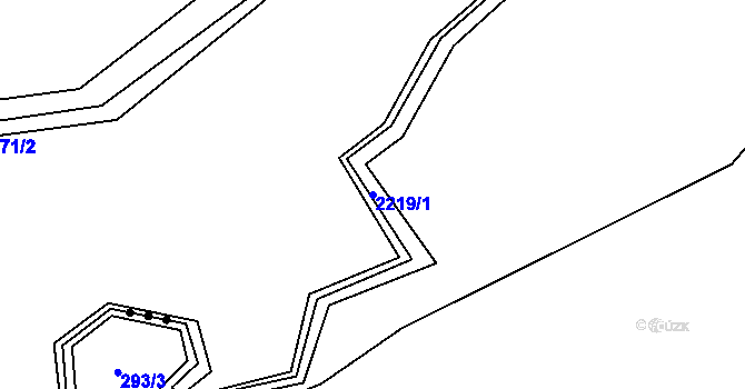 Parcela st. 2219/1 v KÚ Ostrov nad Oslavou, Katastrální mapa