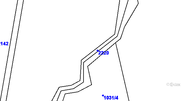 Parcela st. 2220 v KÚ Ostrov nad Oslavou, Katastrální mapa