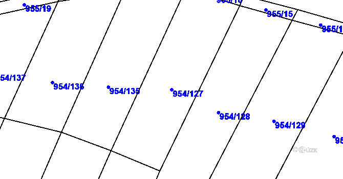 Parcela st. 954/127 v KÚ Ostrov nad Oslavou, Katastrální mapa