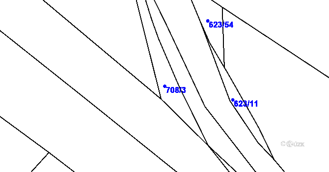 Parcela st. 708/3 v KÚ Ostrov nad Oslavou, Katastrální mapa