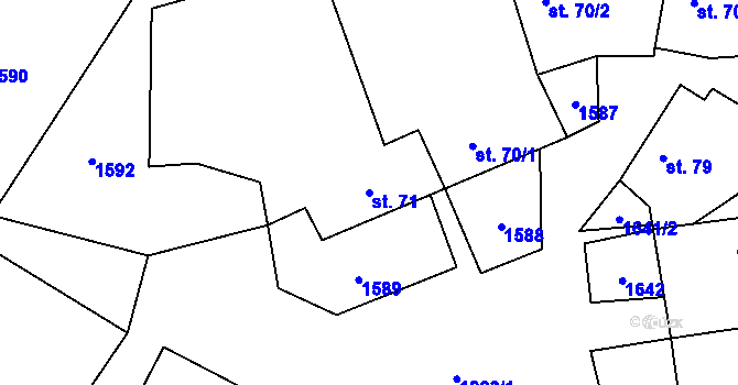 Parcela st. 71 v KÚ Suky, Katastrální mapa