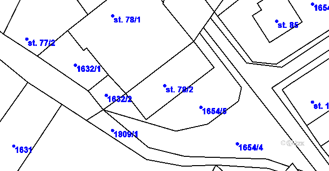 Parcela st. 78/2 v KÚ Suky, Katastrální mapa