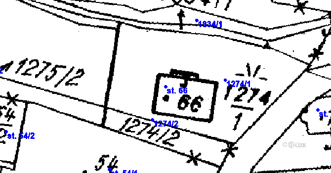Parcela st. 66 v KÚ Blažim u Bezdružic, Katastrální mapa