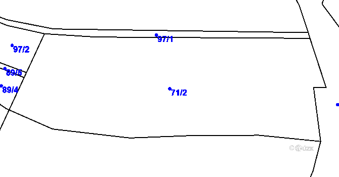 Parcela st. 71/2 v KÚ Ostrov u Bezdružic, Katastrální mapa