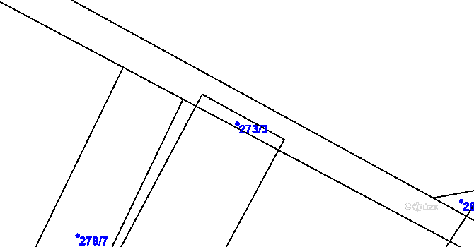 Parcela st. 273/3 v KÚ Ostrov u Bezdružic, Katastrální mapa