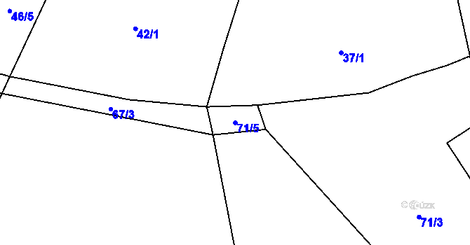 Parcela st. 71/5 v KÚ Pláň, Katastrální mapa