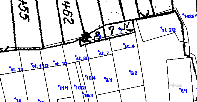 Parcela st. 7 v KÚ Ostrov u Macochy, Katastrální mapa
