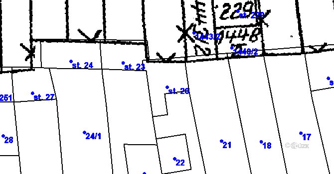 Parcela st. 20 v KÚ Ostrov u Macochy, Katastrální mapa