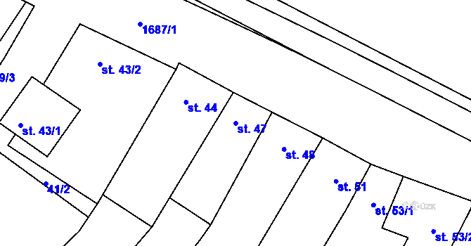 Parcela st. 47 v KÚ Ostrov u Macochy, Katastrální mapa