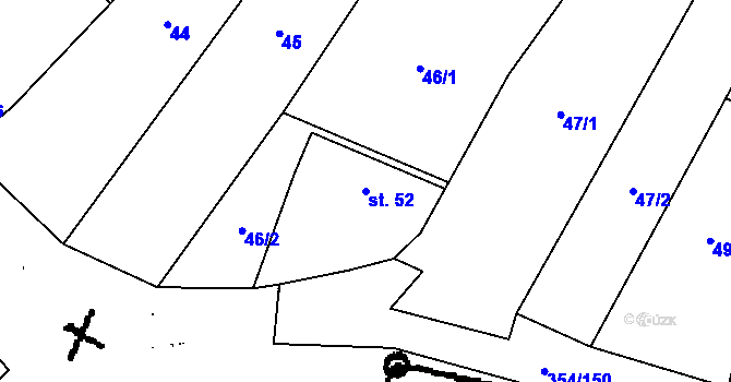 Parcela st. 52 v KÚ Ostrov u Macochy, Katastrální mapa