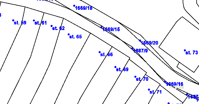 Parcela st. 66 v KÚ Ostrov u Macochy, Katastrální mapa