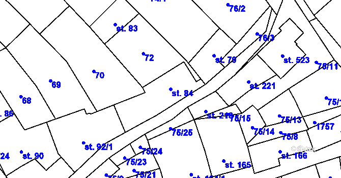 Parcela st. 84 v KÚ Ostrov u Macochy, Katastrální mapa