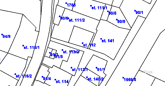 Parcela st. 112 v KÚ Ostrov u Macochy, Katastrální mapa
