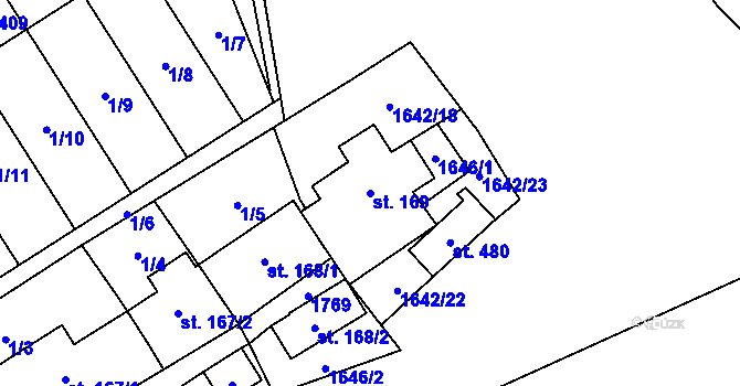 Parcela st. 169 v KÚ Ostrov u Macochy, Katastrální mapa