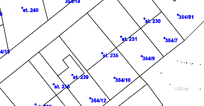 Parcela st. 235 v KÚ Ostrov u Macochy, Katastrální mapa