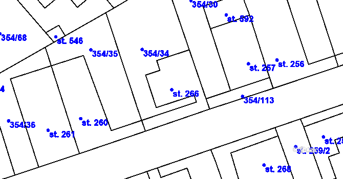 Parcela st. 266 v KÚ Ostrov u Macochy, Katastrální mapa