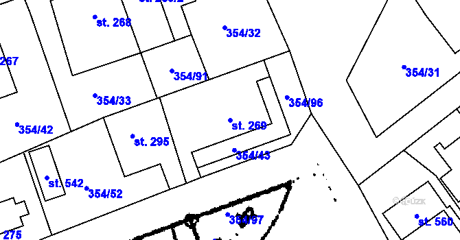 Parcela st. 269 v KÚ Ostrov u Macochy, Katastrální mapa