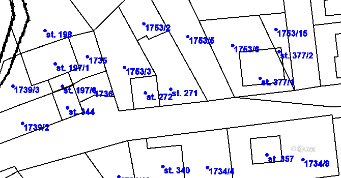Parcela st. 271 v KÚ Ostrov u Macochy, Katastrální mapa